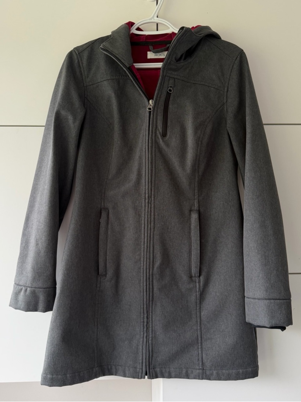 Ricki’s Lined Lightwieght Waterproof Long Grey Jacket